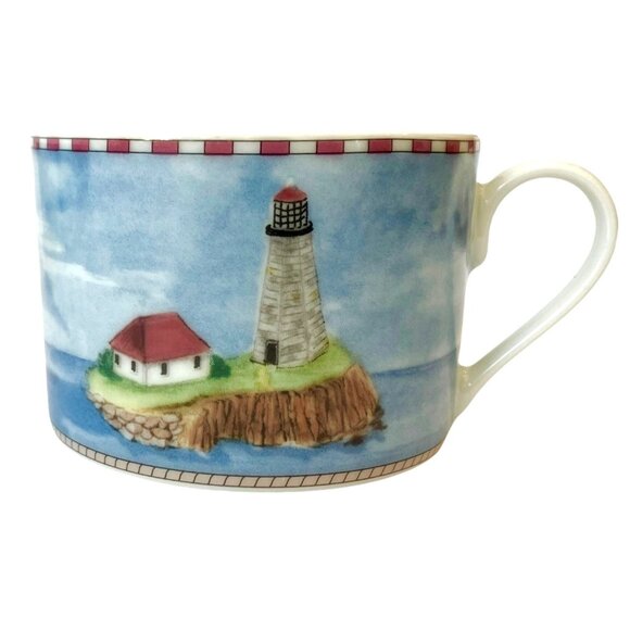 SET 4) VTG Lighthouse Ocean Nautical Mugs/ Cups -American Atelier Signals 5100 - Picture 3 of 15